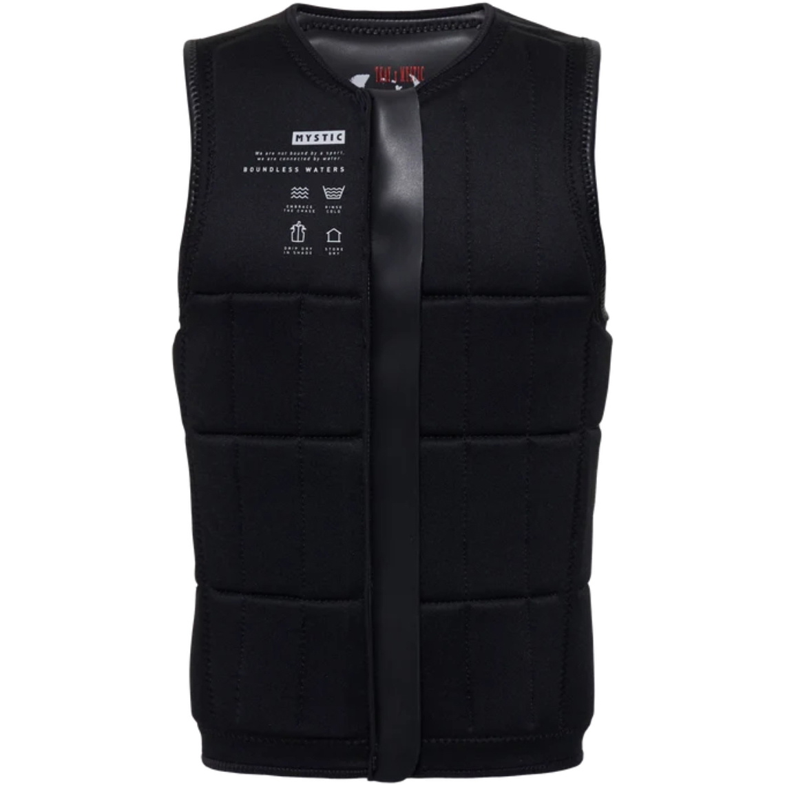 2026 Mystic Mens Anarchy Front Zip Wake Impact Vest 35005.240210 - Black
